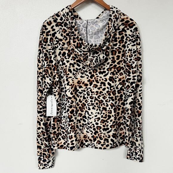 New EYE CANDY Leopard Print Hoodie Drawstring Hood Women’s Plus Size - Picture 2 of 6
